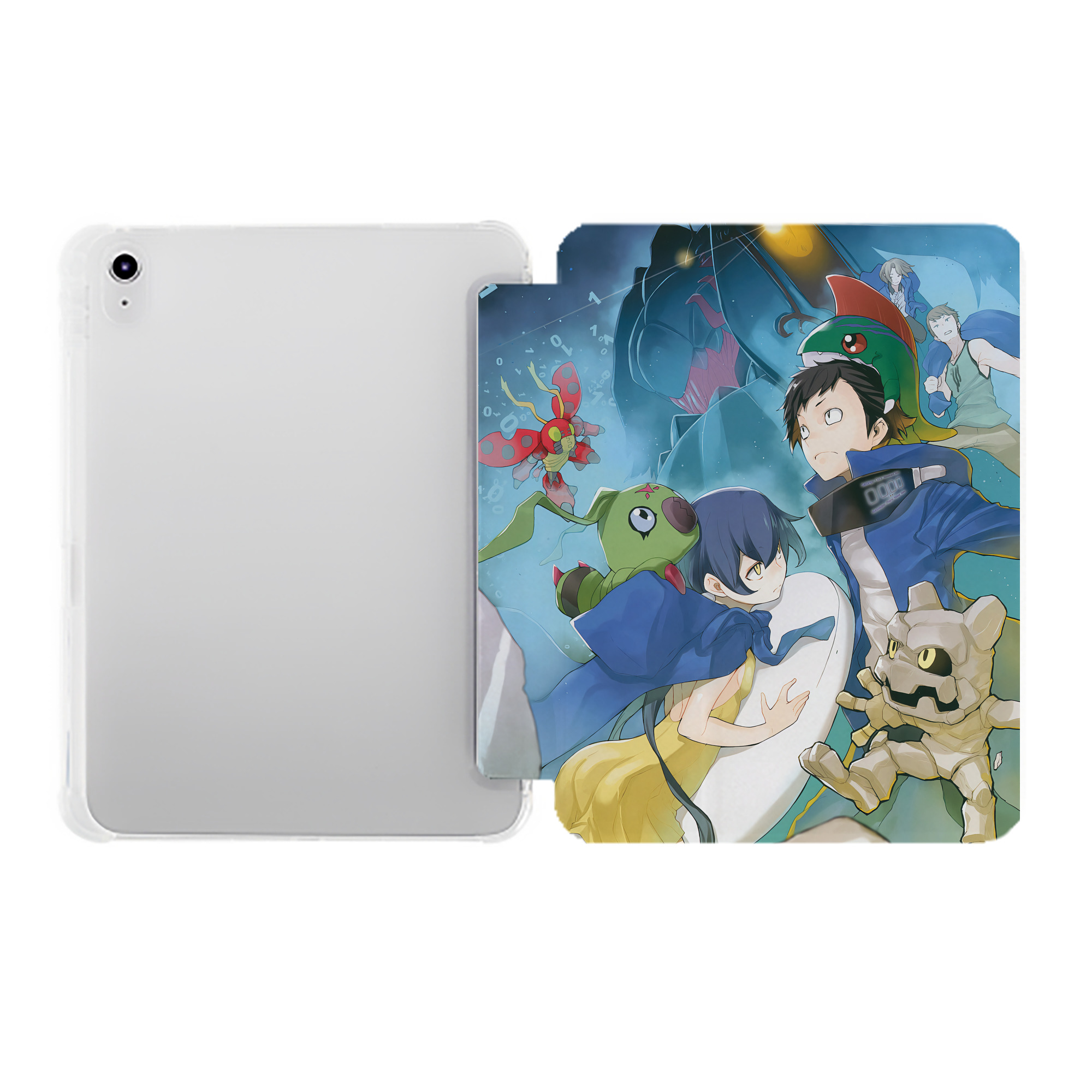 （画像用） Digimon デジタルモンスター/デジモン IPad ケース ペン収納付き 三つ折りスタンド PUレザー×シリコン 対応機種9.5/10.5/10.9インチ